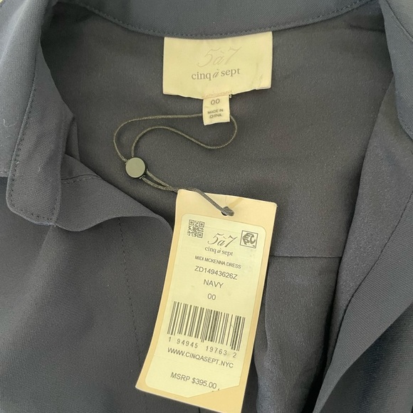 Cinq a Sept Blue McKenna Midi Long Sleeve Sheath Dress - Picture 10 of 16